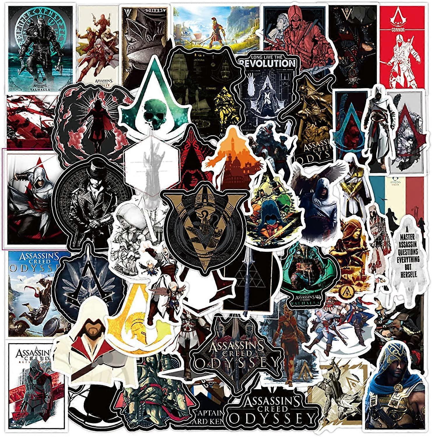 Liangnv 50pcs Assassins Creed Stickers Cool Classic Game Stickers Computer Stickers Funny Aesthetic Waterproof Vinyl Decals for Laptop Water Bottle...