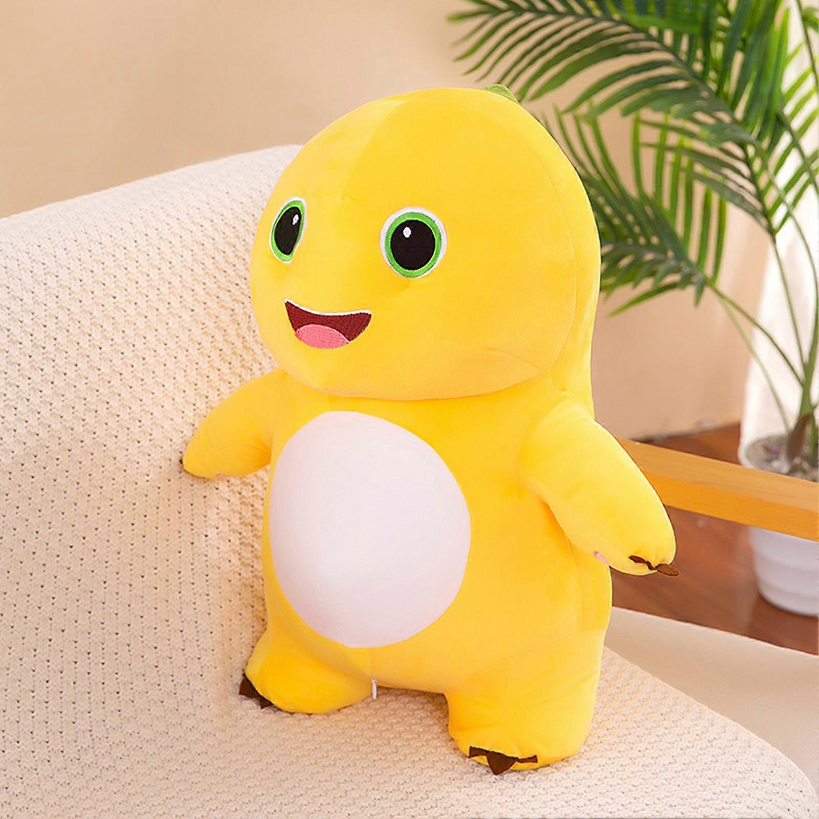 Remorui 35cm Dinosaur Plush Toy Fluffy Fat Body Yellow Dinosaur Plushie Companion Stuffed Animal Cartoon Dinosaur Plush Doll