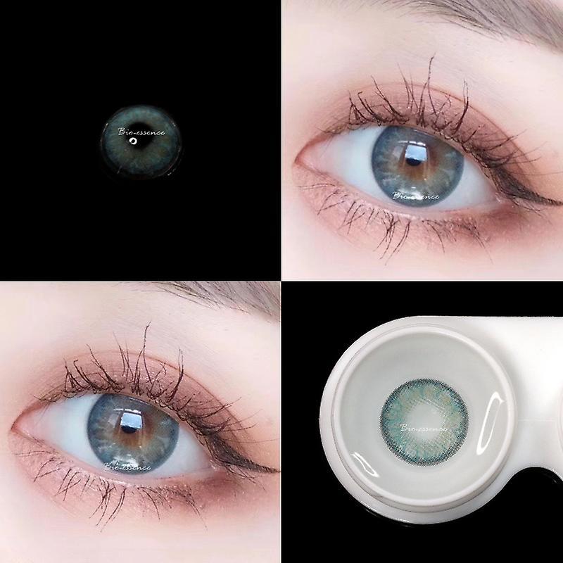 Aionyaaa 2pcs(1pair) Colored Contact Lenses Eye Contact Lenses Blue Spark Beauty Lentille Yeux Yearly Cosmetics For Eyes Gem Bio-essence Gem Green