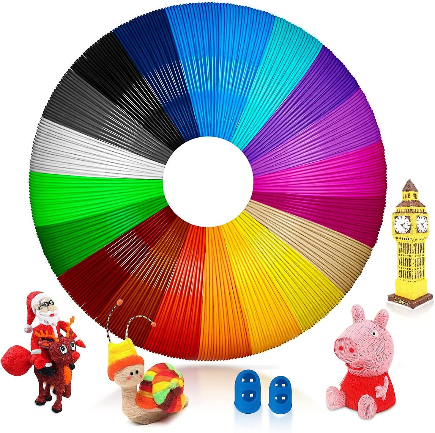 Tinor Pla 3d Filament, 1.75mm 3d Refill, 5m 3d Filament 20 Colors Each, Suitable For Kids And Adults, 3d Pen Accessory Filament For 3d Printer Pen