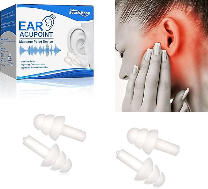 JDSM Tinnitus Relief Device, Ear Acupoint Massage Pulse Device, Tinnitus Relief for Ringing Ears, Tinnitus Ear Cuff Set Stop Ear Ringing 2pairs