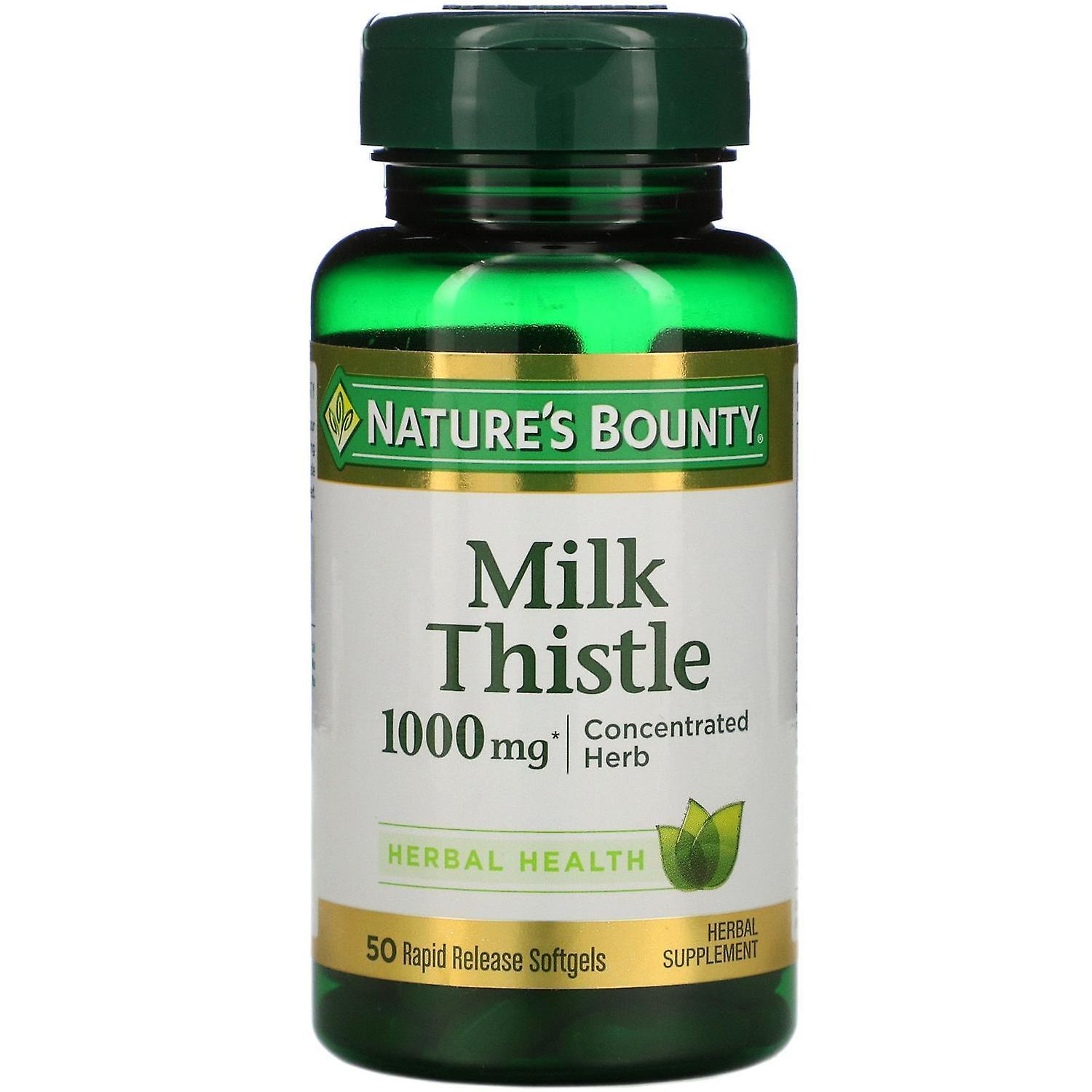 Natures Bounty Nature's Bounty, Milk Thistle, 1,000 mg, 50 Rapid Release Softgels