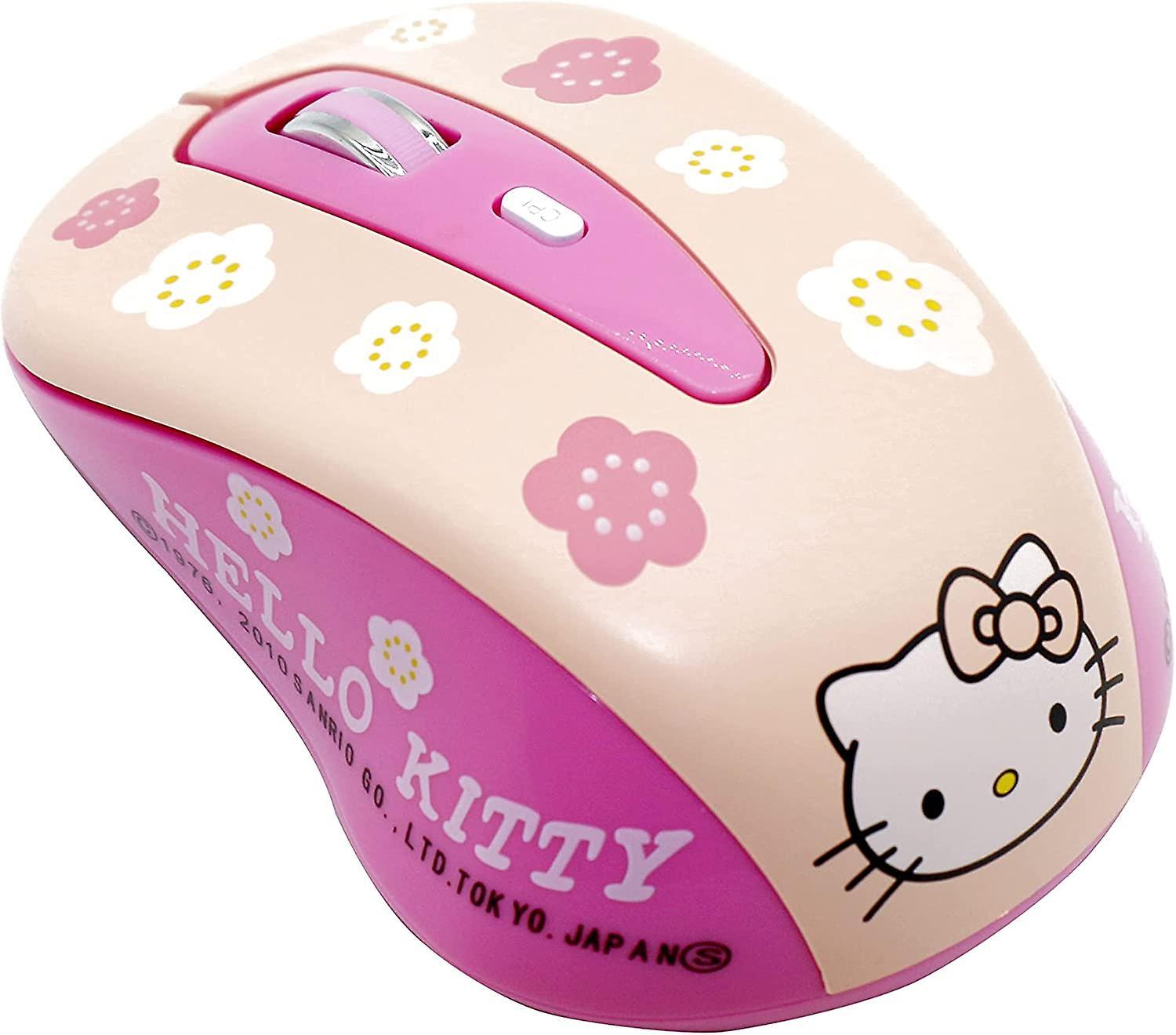 Ubiuo Cute Cartoon cat Wireless Silent Mouse, Girls Pink Mouse Suitable for desktops and laptops