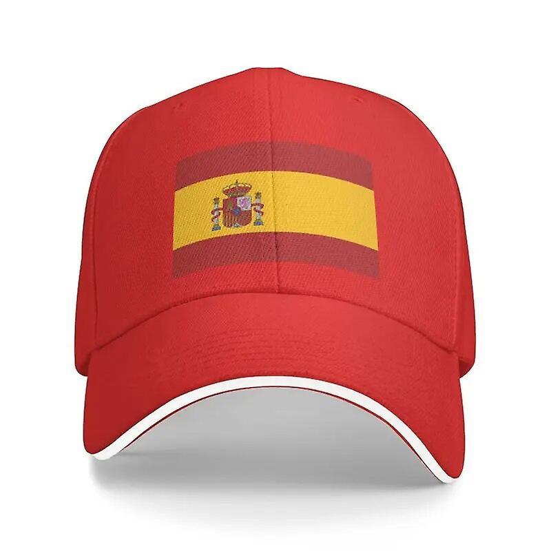 Cciyu Punk Unisex Flag Of Spain Baseball Cap Adult Adjustable Dad Hat Men Women Hip Hop Red