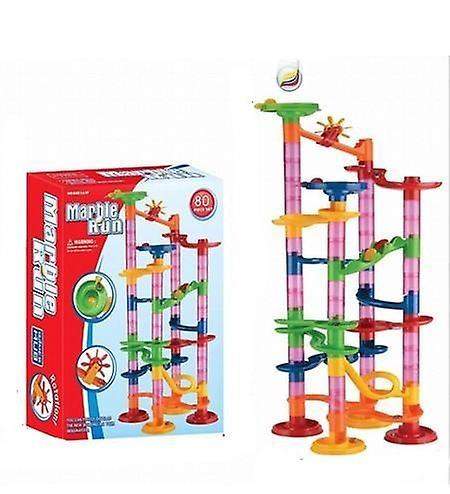 Slowmoose Construction Marble Run Race Track Building Blocks, 80pcs original Box