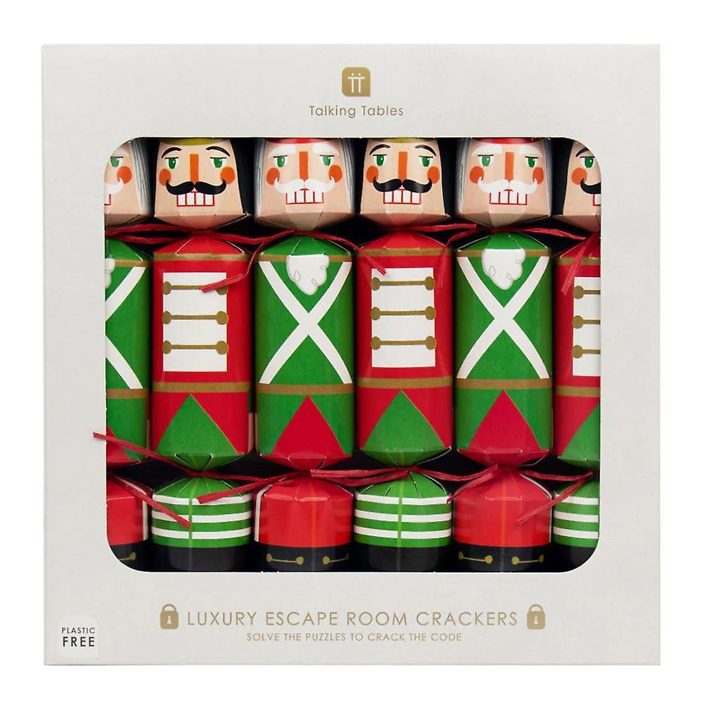 Talking Tables Nutcracker Christmas Crackers Escape Room | Eco-Friendly Decoration x 6 Red