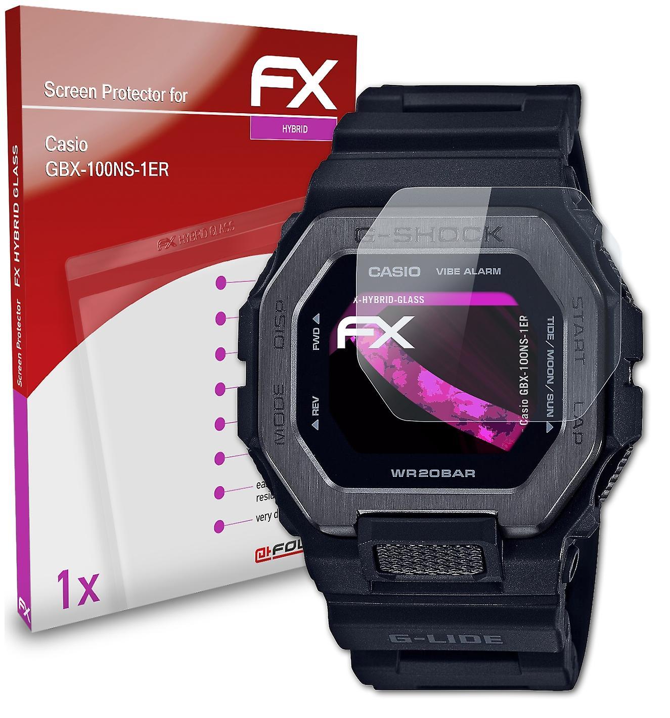 atFoliX armored film compatible with Casio GBX-100NS-1ER glass film 9H protective armor 03 FX HYBRID GLASS