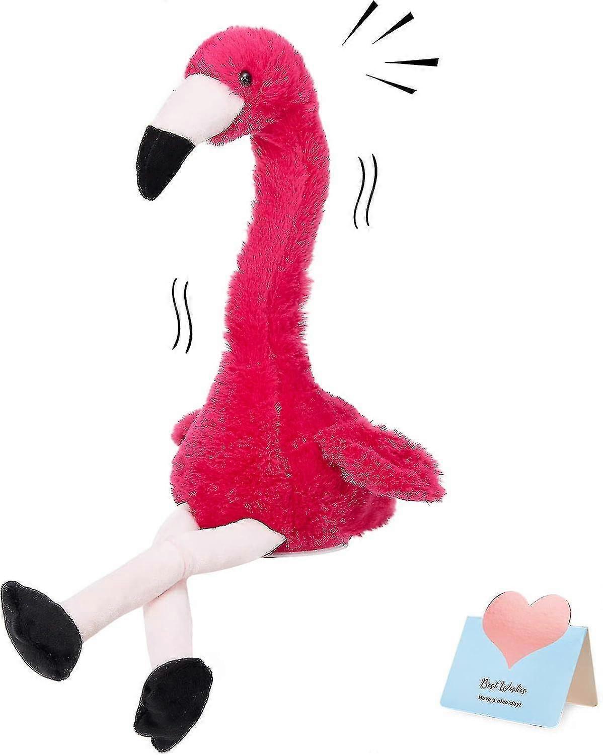 13 Talking Flamingo Repeat What You Said Interactive Cute Plush Toy Stuffed Animals Birthday Gifts For Boys And Girls, Red XiXi