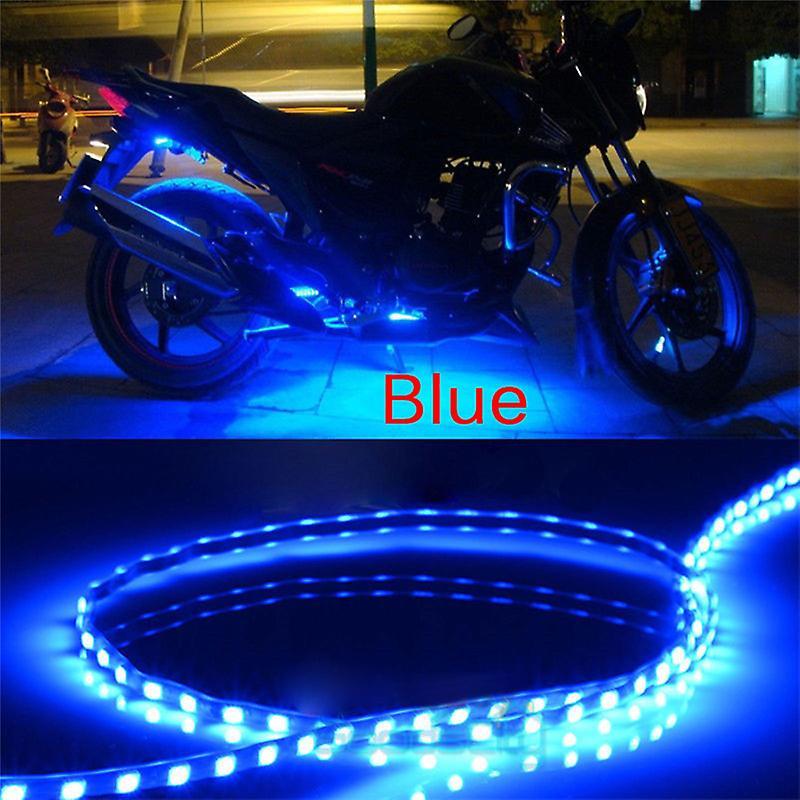 Muggyz 6pcs Dc 12v Waterproof Motor Led Strip Smd Underbody Decorative Strip Light For Car Motorcycle Beautiful Decorative Soft Lights Blue