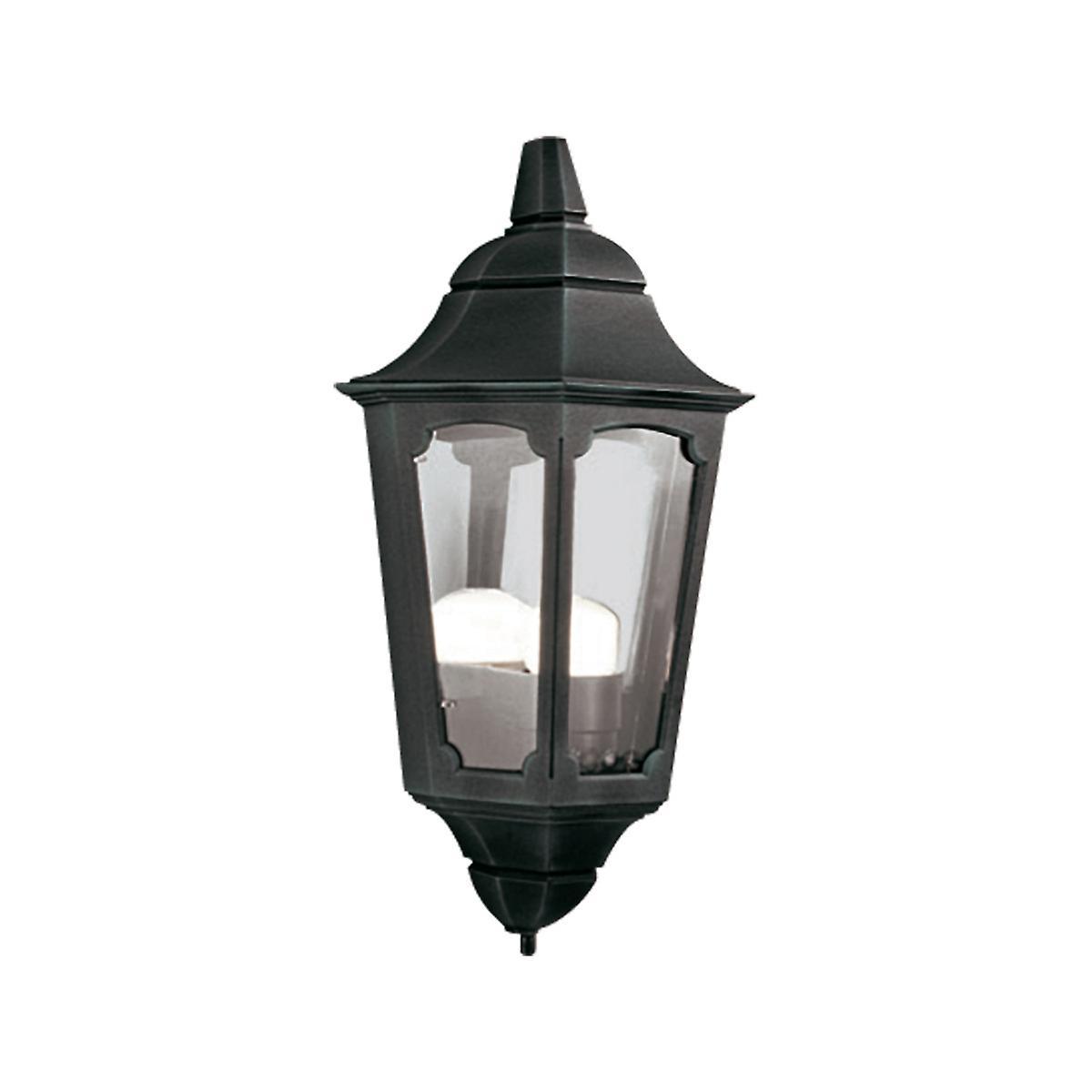 Parish 1 Light Outdoor Wall Half Lantern Light Black IP44 E27