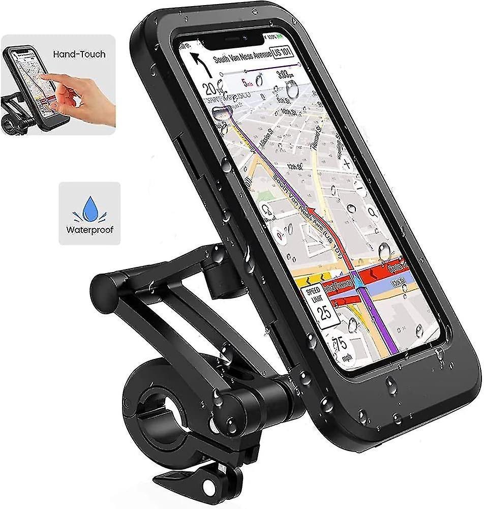 Aoui Motorcycle Phone Holder, Waterproof Bike Phone Holder, 360 Scooter Motorcycle Smartphone Holder With Rain Cover Motorcycle Phone Holder