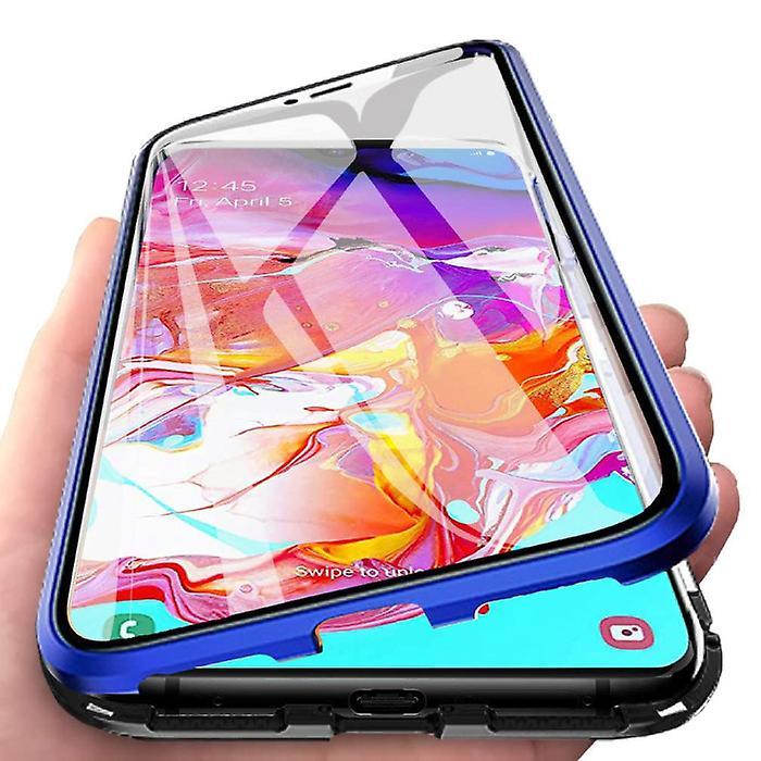 Stuff Certified ® Stuff Certified® Samsung Galaxy A40 Magnetic 360 ° Case with Tempered Glass - Full Body Cover Case + Screen Protector Blue