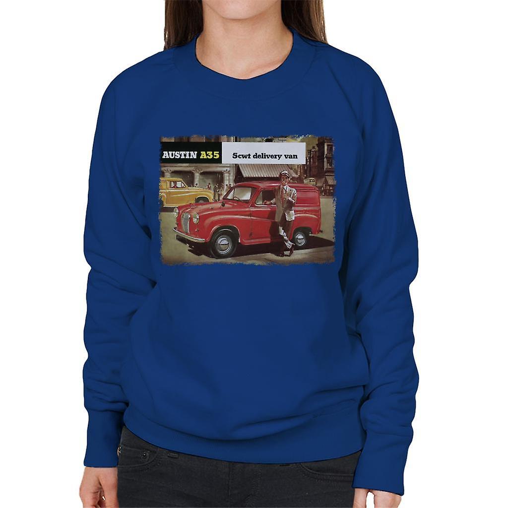 Austin A35 5cwt Delivery Van British Motor Heritage Women's Sweatshirt Royal Blue Medium