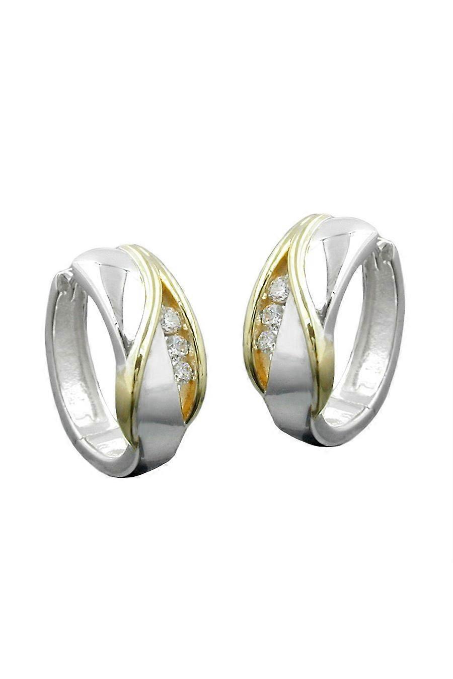 Gallay Hoop Earrings Bi-coloured & Zirconia Silver 925 - Gl91713