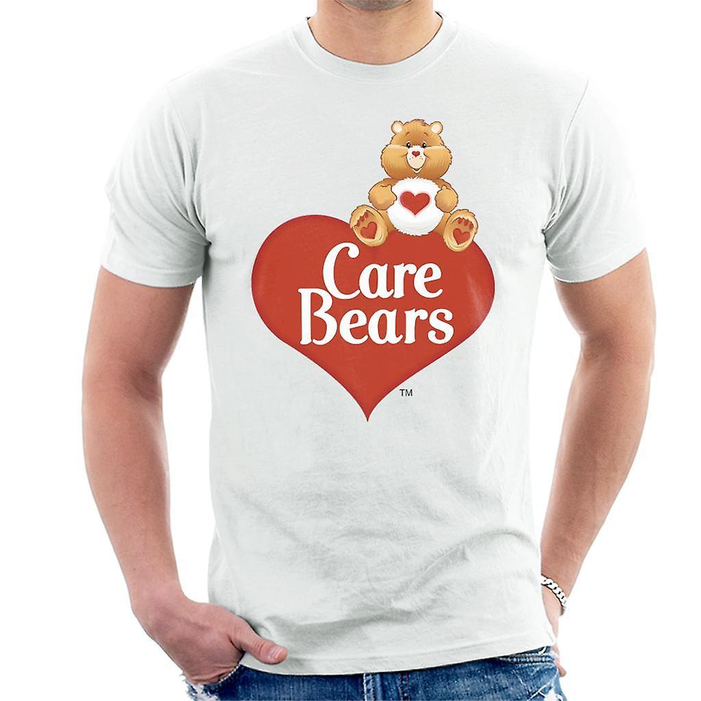 Care Bears Logo Tenderheart Bear Men's T-Shirt White Medium