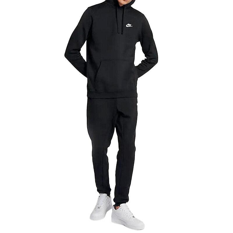 Nike Club Mens Full Tracksuits Casual Sweat Gym Bottom Black L