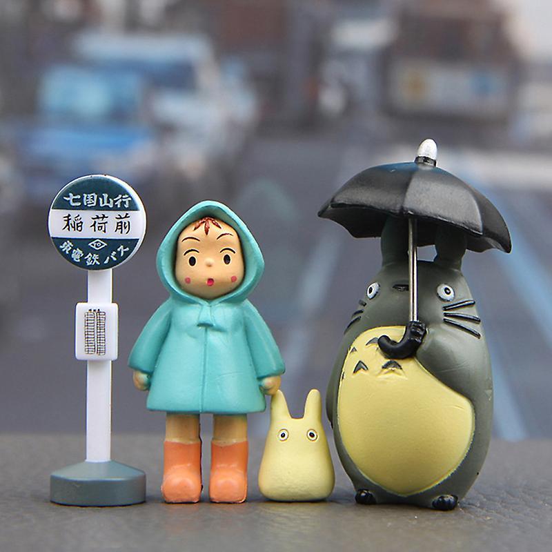 Unbrand 4pcs/lot 3-5cm Anime My Neighbor Totoro Action Figure Toy Hayao Miyazaki  Gift Multicolor