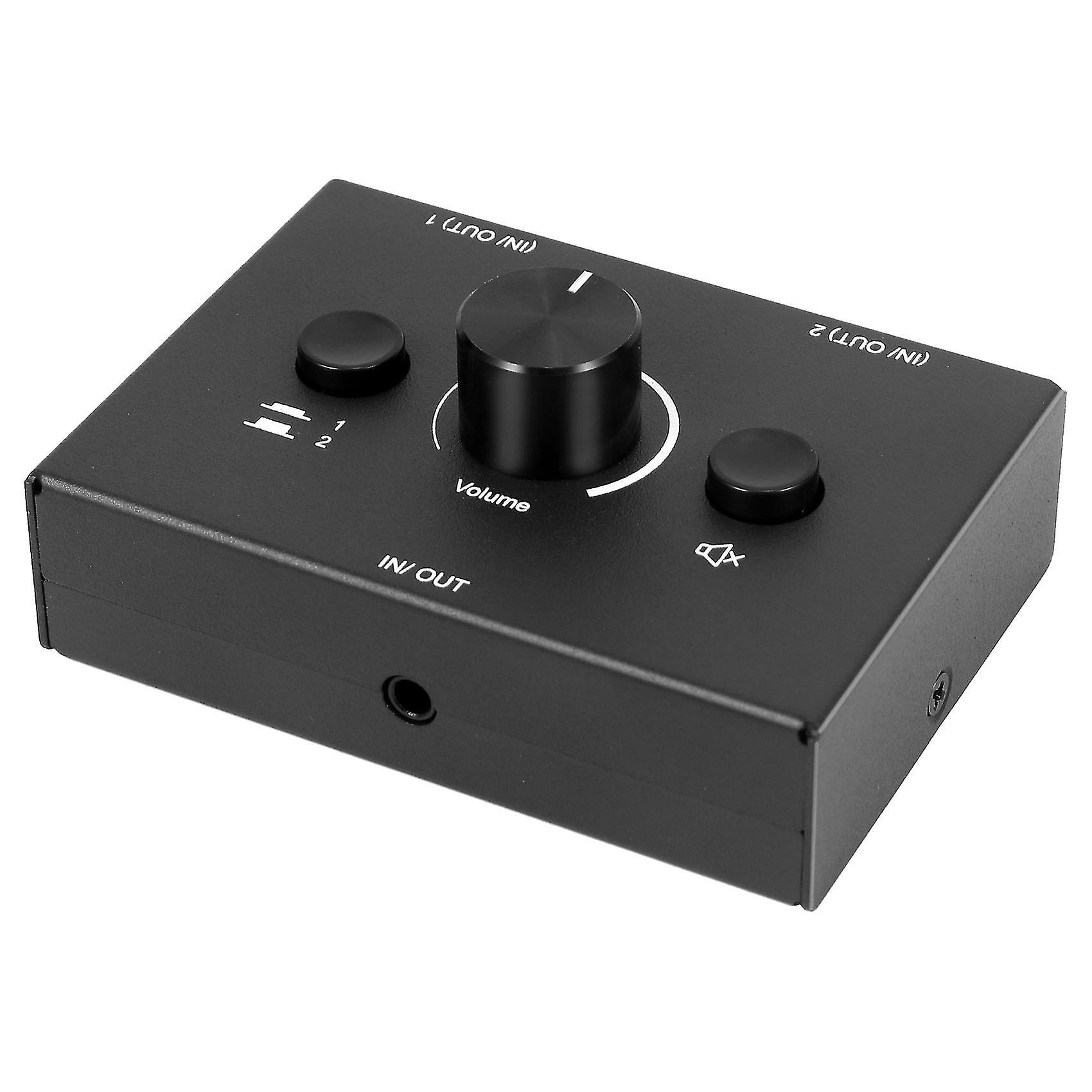 3.5mm Audio Switcher, 2 Input 1 Output/1 Input 2 Output Audio Splitter Switcher, Audio Switcher Box - Jnnjv