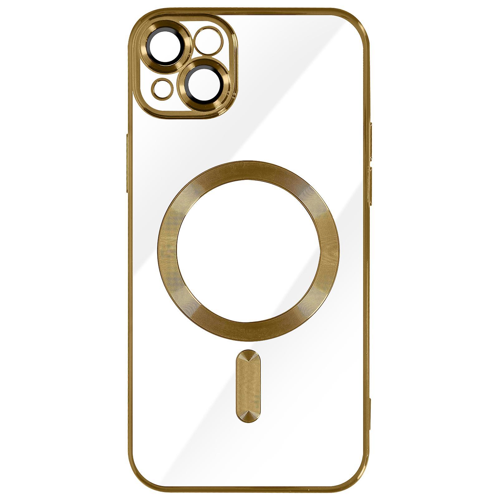 Avizar MagSafe Case for iPhone 13 Silicone Camera Protection Chrome Gold