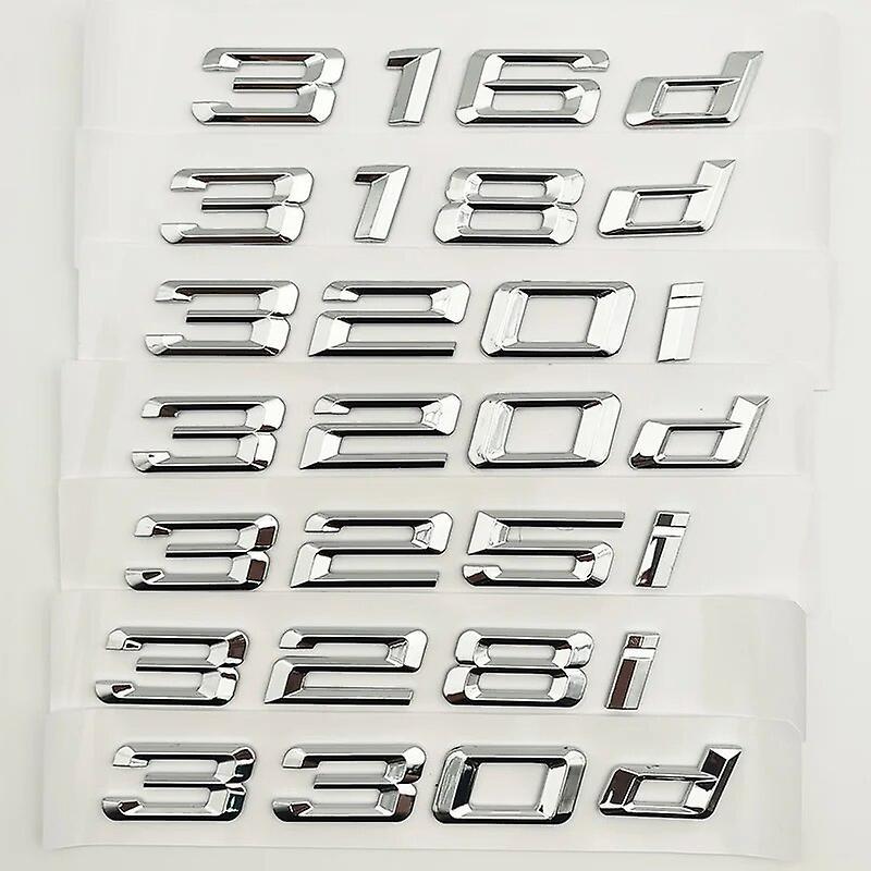 Hikig 3d Abs Black Logo 316i 318i 320i 330i 335i 340i 316d 318d 330d 320d Emblem Letters Sticker For Bmw E46 E90 F30 Car Accessories Chrome