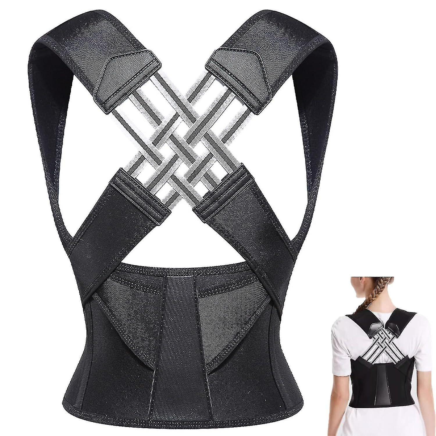 Winov Adjustable Back Posture Belt Office Home Gym Unisex - Back Straightener Posture Corrector, Shoulder Brace Posture, Scoliosis Lower Back Brace M