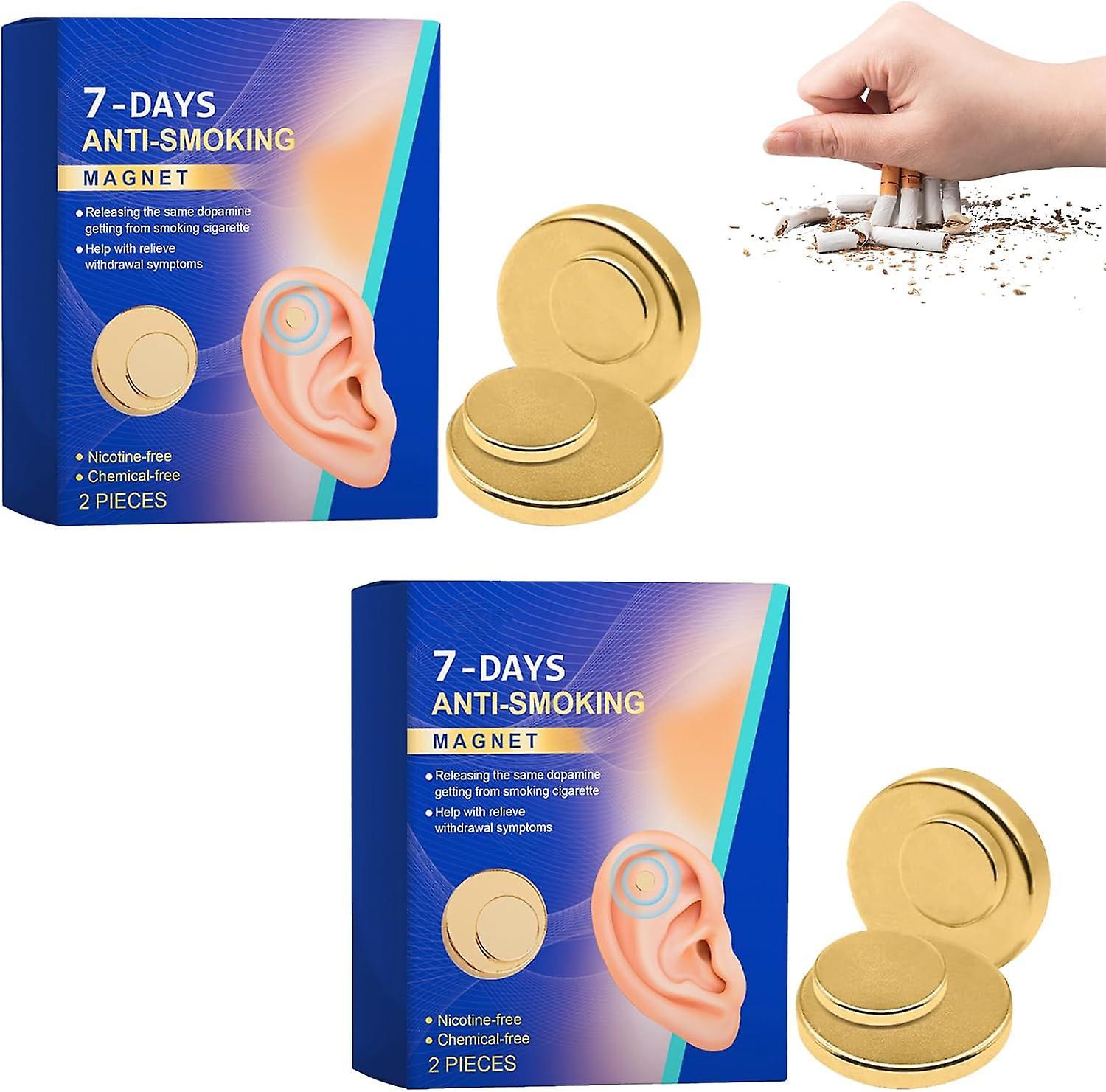 Nspiel 7 Days Anti Smoking Magnet, Magnetic Therapy Quit Smoking Magnet, Stop Smoking Aid Magnetic Therapy Ear Auricular Magnet 2pcs 4pcs