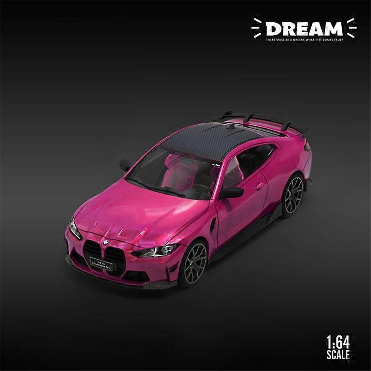 Toy Cars 1/64 The M4 Sports Car Diecast Model Car Alloy Simulation Vehicle Model Adult Collection Model Series Ornaments Metallic Pink Box