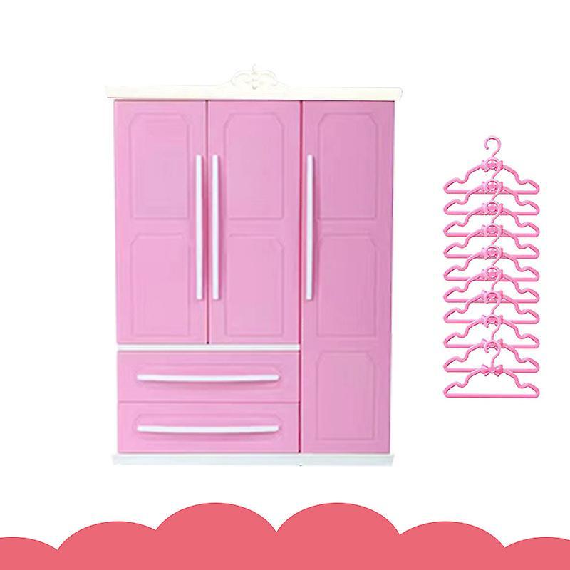 Dewenwils Dww-Armoire de poupe barbie 30cm, jouets enfants vtements meubles armoire poupe rangement princesse fille