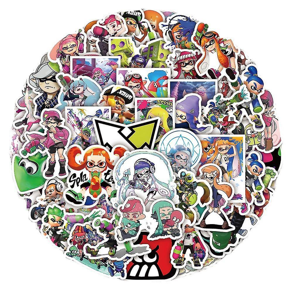 Fzswv 50pcs Shooting Game Splatoon 3 Stickers Pvc Graffiti Decorative Stickers Decals For Laptop Backpack