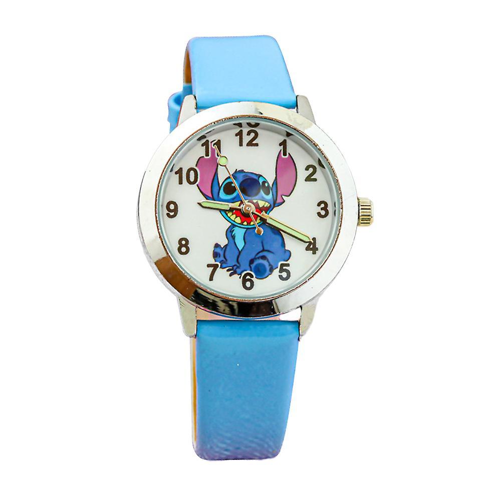 Bestdaily Disney Lilo & Stitch Watches Quartz Wrist Watch Analogue Kids Boys Girls Children Cartoon Party Gifts Blue