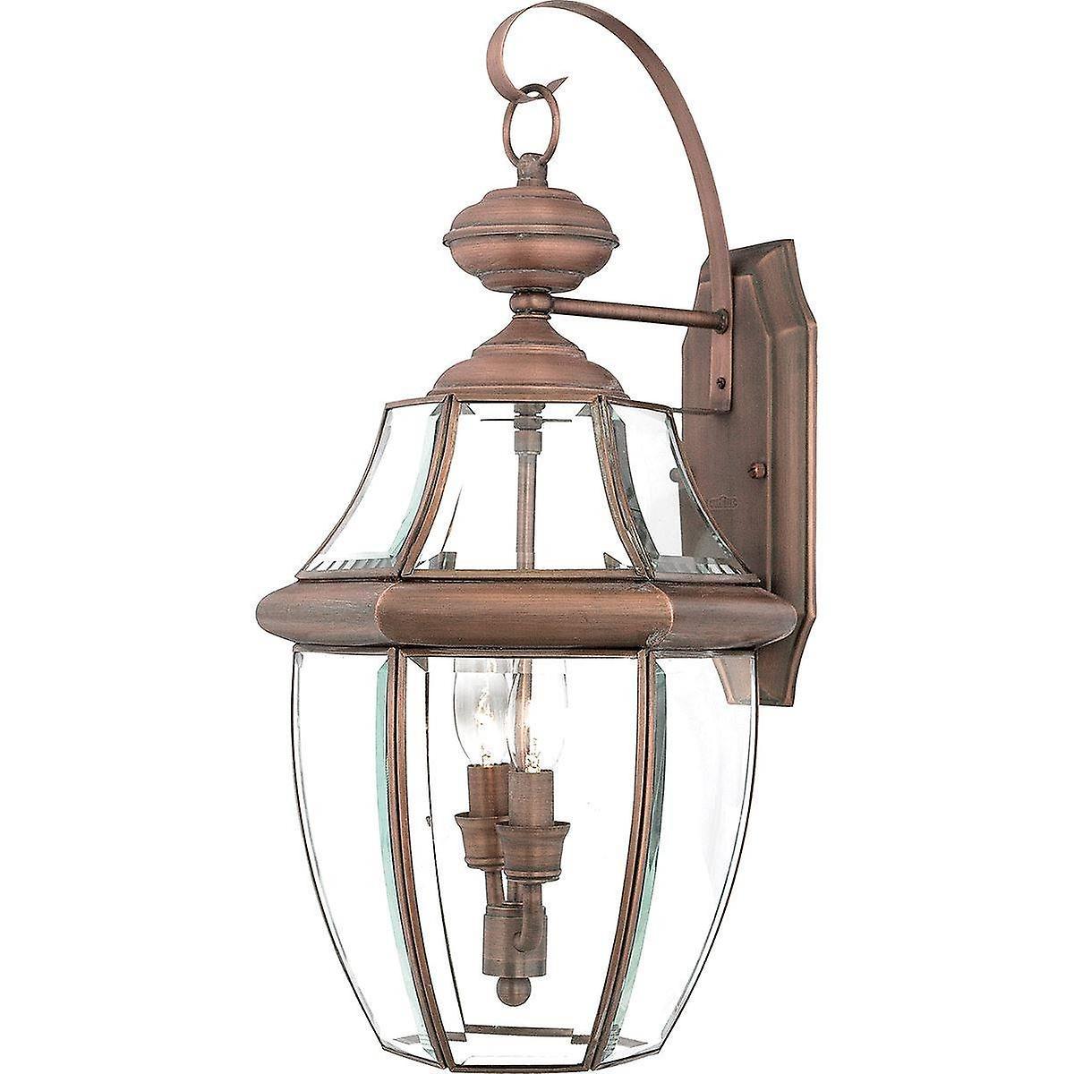 Newbury 2 Light Large Wall Lantern Aged Copper E14