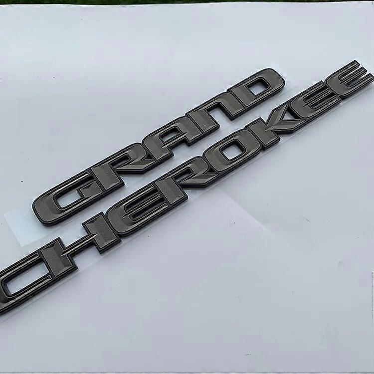 Hikig 3D ABS Chrome Black Logo Grand Cherokee Emblem Letters Nameplate Car Door Badge Decal For Jeep Grand Cherokee Sticker Accessoies Black Gray 1...