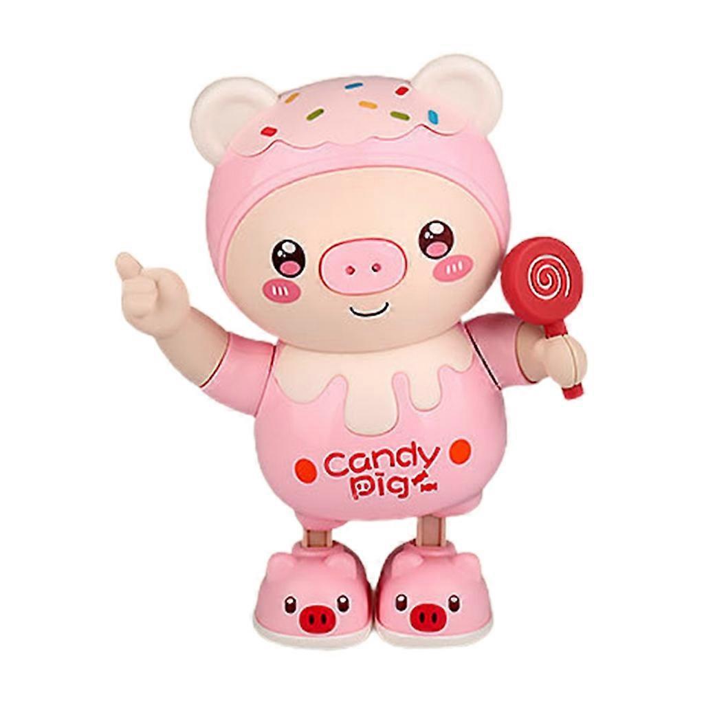 Unbrand Singing Pig Toy Dancing Pig Toy Pig Robot Toy Light Sound Toy Baby Rocking Toy Pink