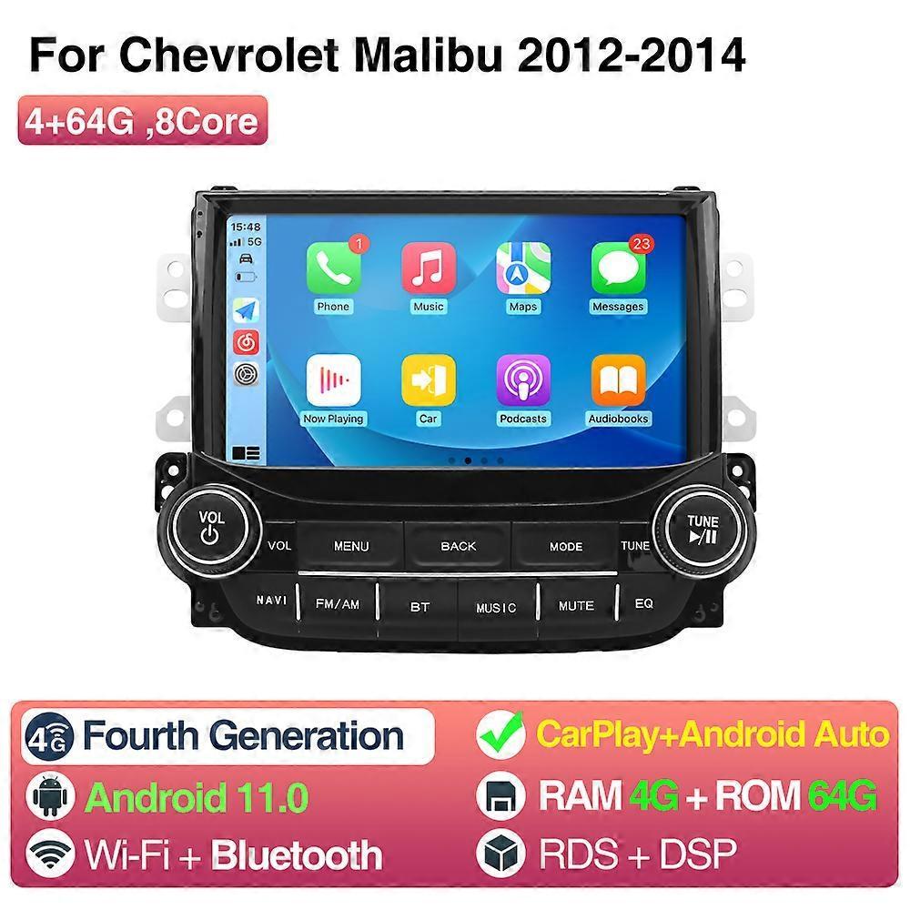 Redkid Car Radio For Chevrolet Malibu IX 2012-2014 Wireless Carplay Android Auto 4G WIFI GPS Navigation DSP RDS Android11 Stereo Player 4G 64G