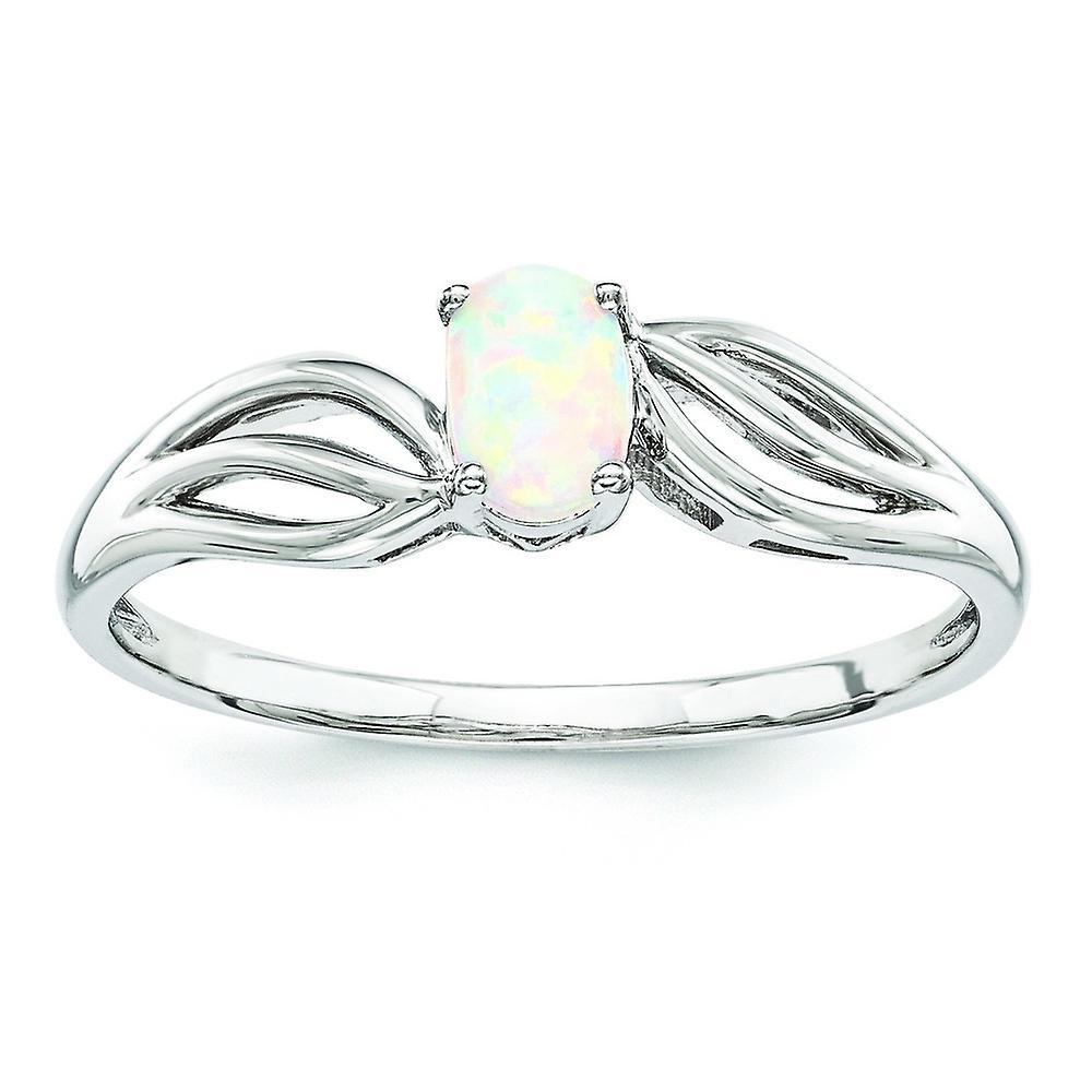 JewelryWeb 925 Sterling Silver Polished Open back Simulated Opal Ring Jewelry Gifts for Women - Ring Size: 5 to 10 8