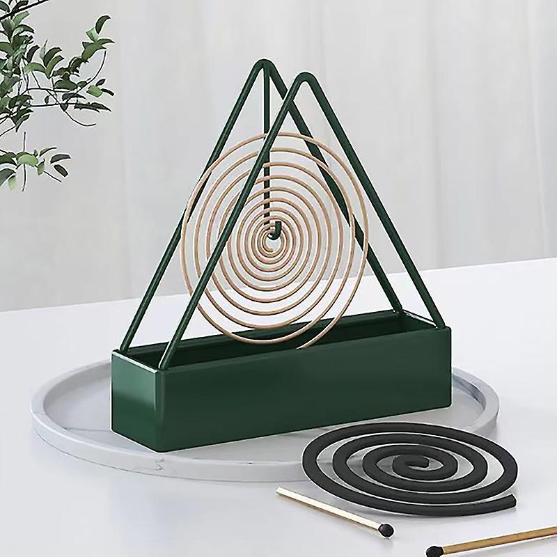 Uclac Iron Mosquito Coil Holder Incense Holders Coil Incense Burner Frame Modern Repellent Incense Rack for Household Bedroom Patio Green