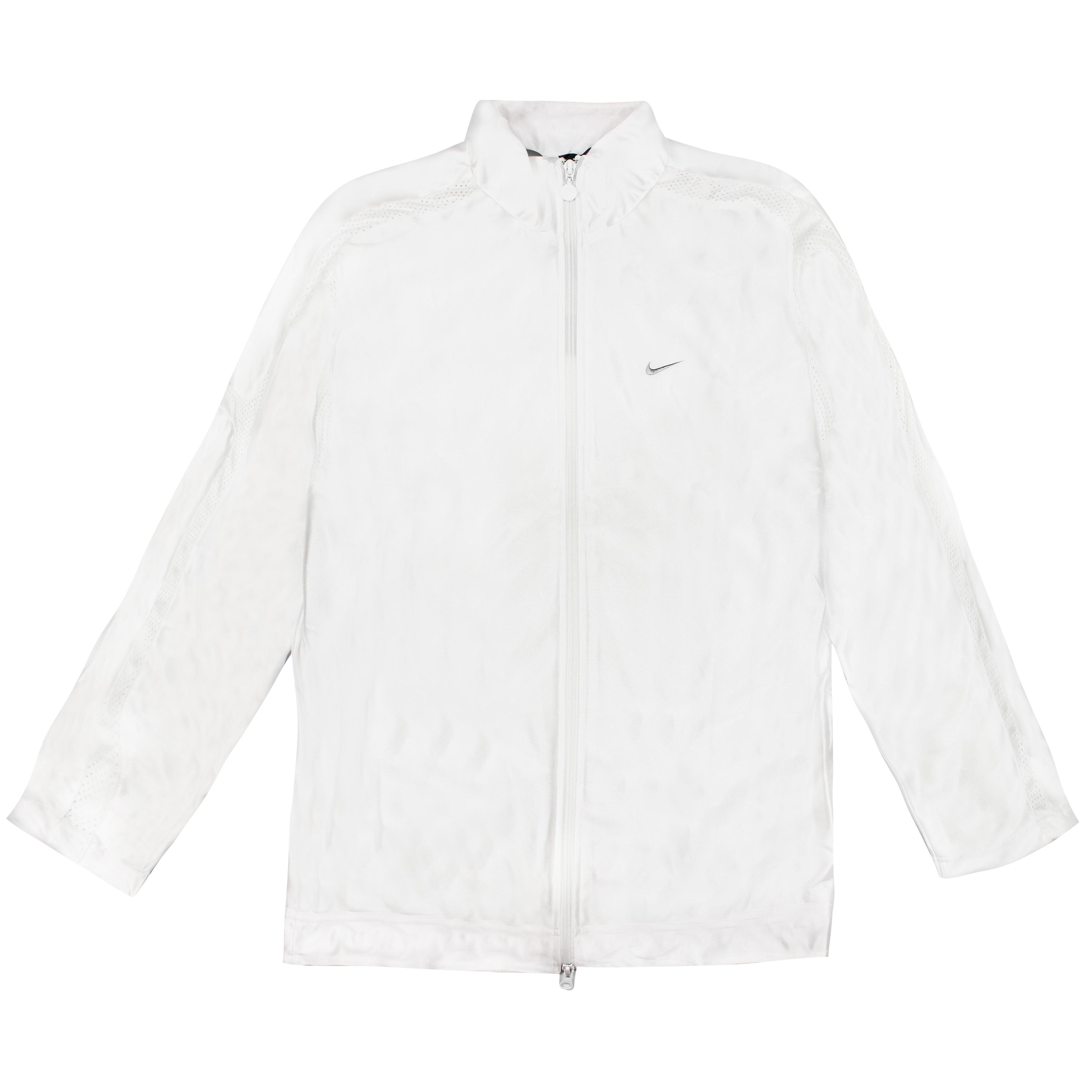 Vintage Nike Mens White Satin Bomber Jacket M