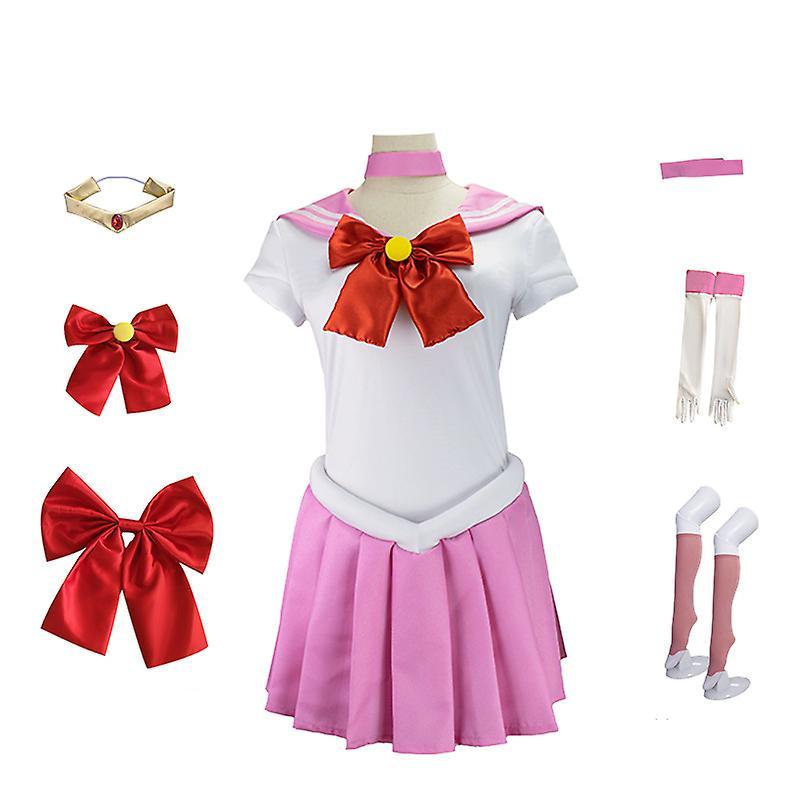 Jielin Anime Outfits Moon Cosplay Costume For Women Girls PINK 130