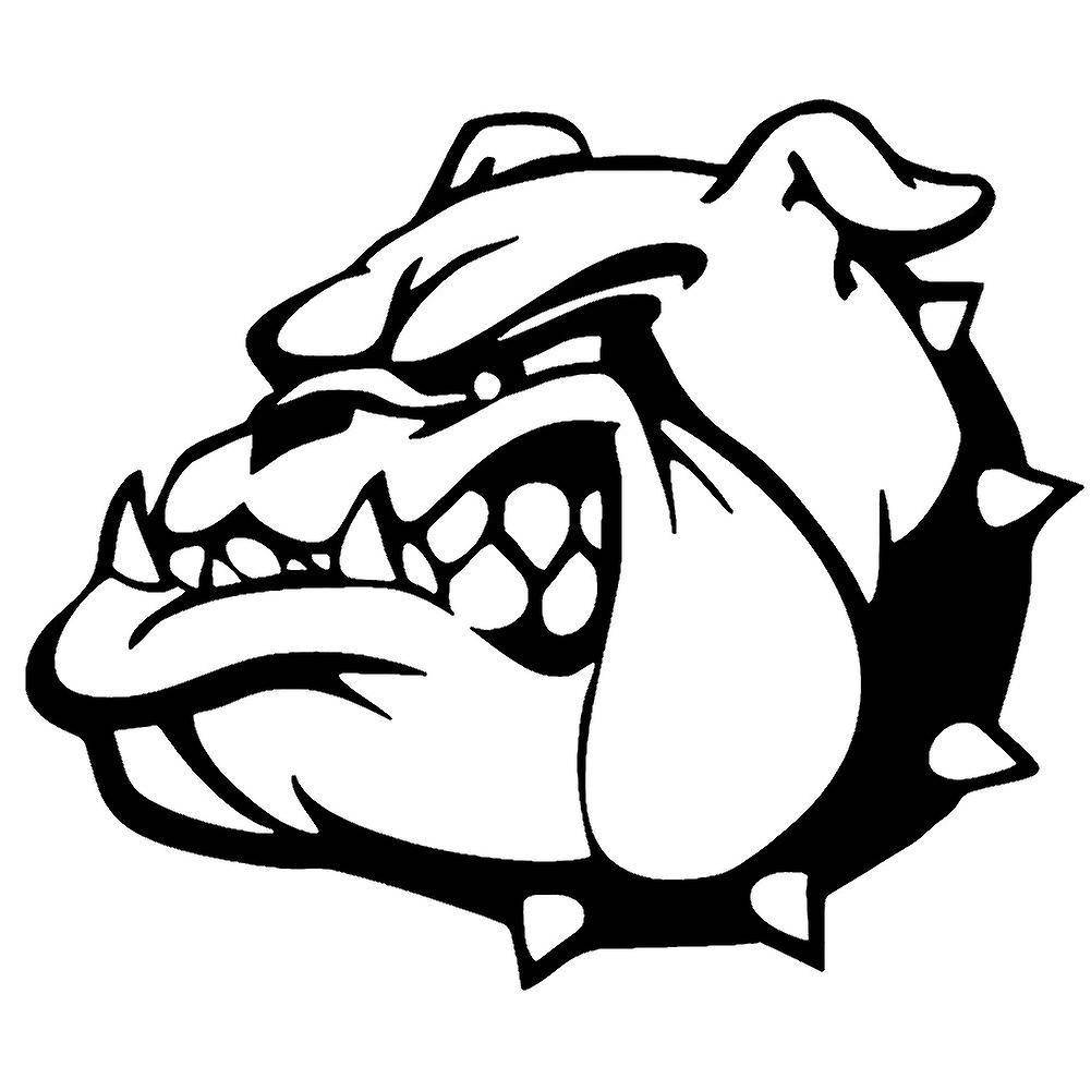 Monnadu Cartoon Bulldog Head Car Vehicle Body Window Reflective Decals Sticker Decor Black