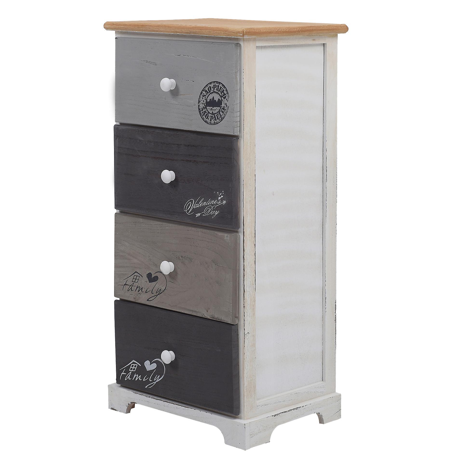 Mobili Rebecca Rebecca Furniture Chest of drawers Bedside table Shabby Chic white 4 drawers 72x35x27