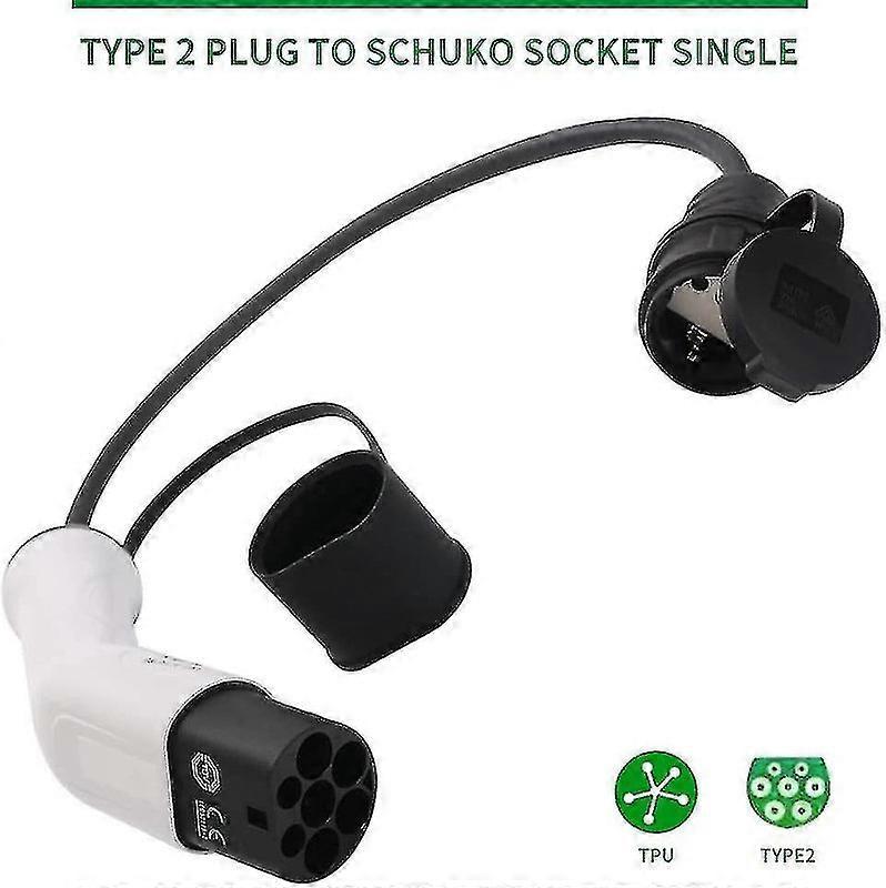 Type 2 To Schuko 16A EV Charging Adapter - White & Black [JKW]