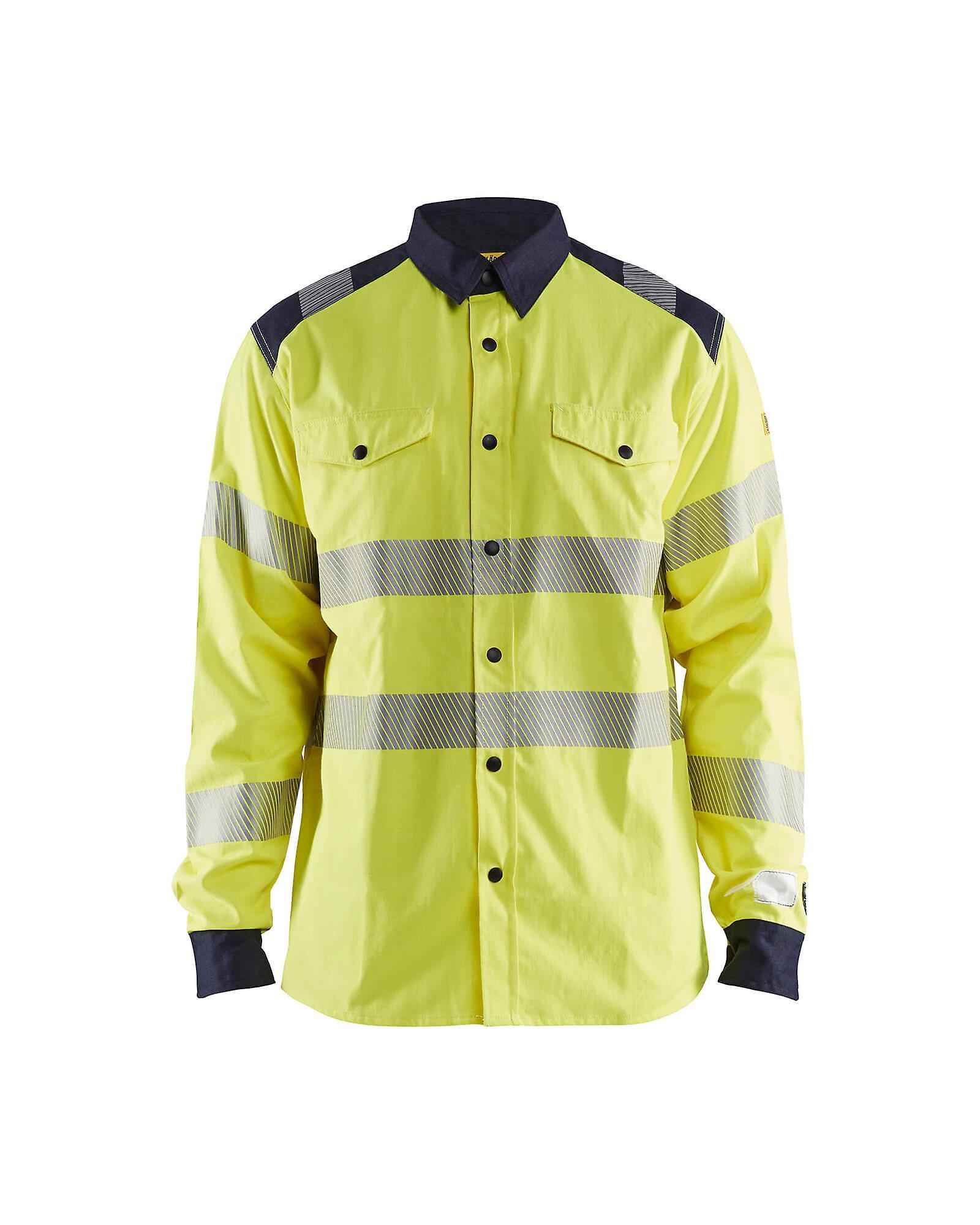 Blaklader 3239 hi-vis shirt flame-retardant multinorm - mens (32391517) Yellow/navy blue Xs