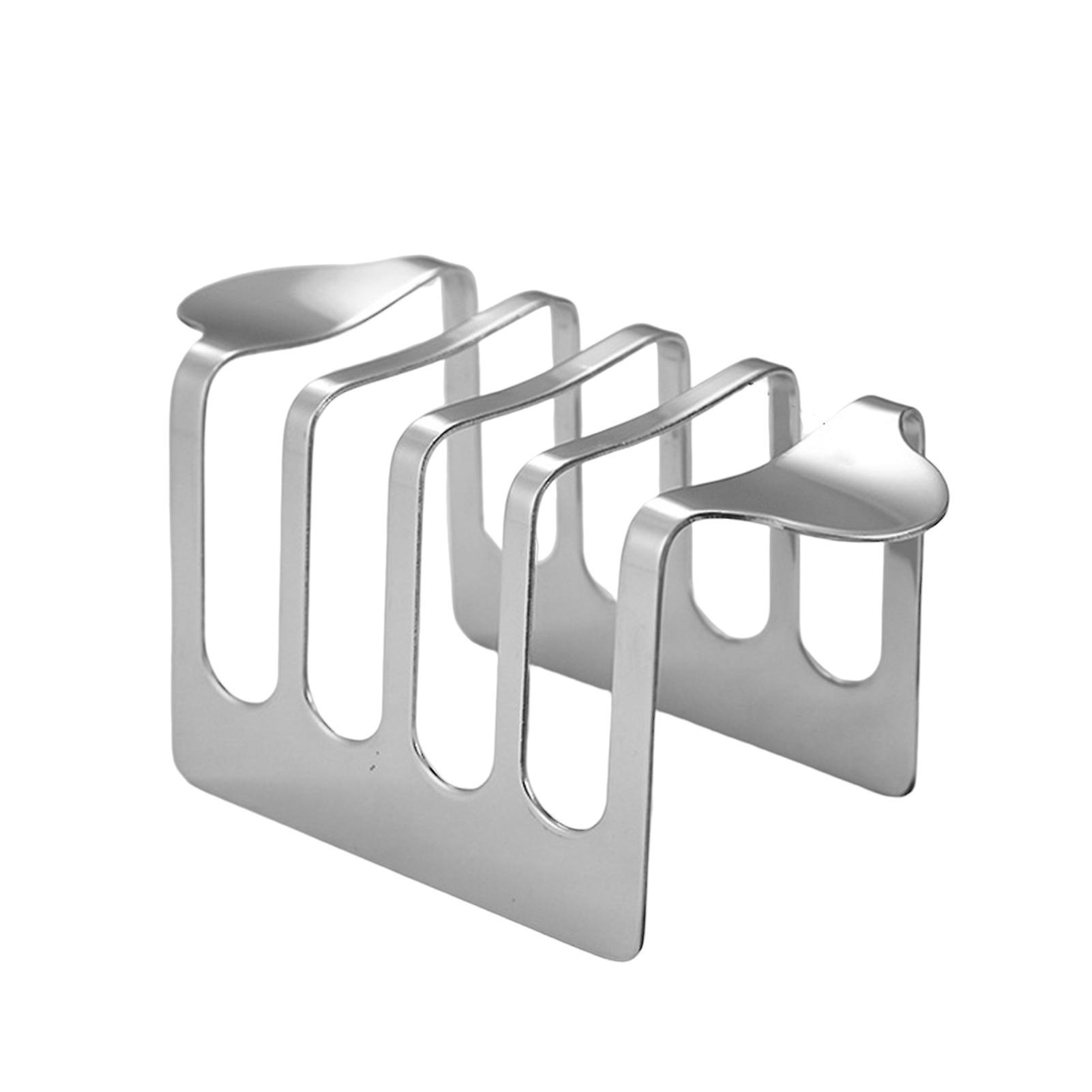 Reheyre Toast Holder Food Grade Rust-proof Stainless Steel Toast Rack Multiple Slice Holes Loaf Stand Gadget C