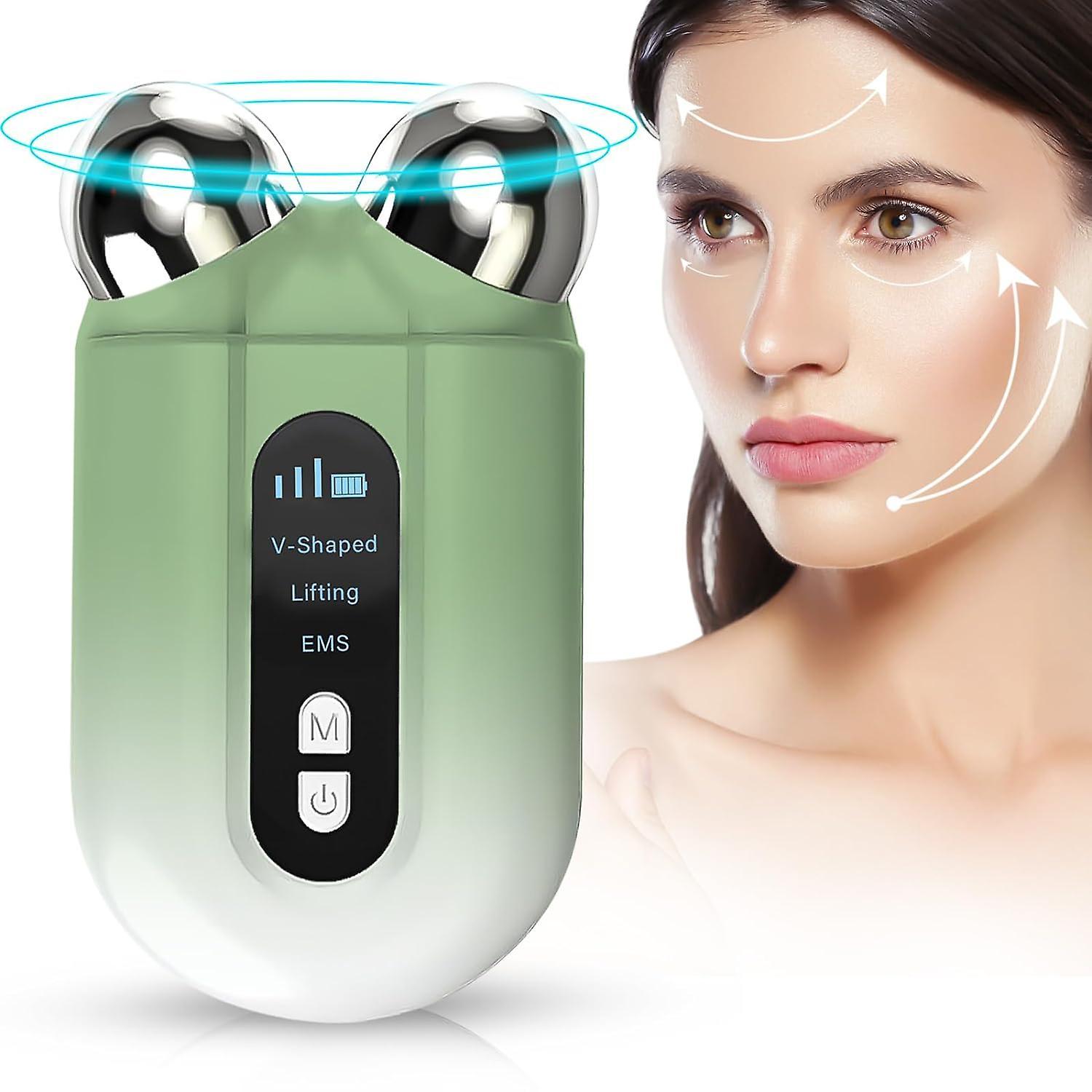 Lelinker Microcurrent Facial Device,Micro-Current Facial Massager Roller,Instant Lift Device Skin Rejuvenation Massager Roller for Wrinkle Removal ...