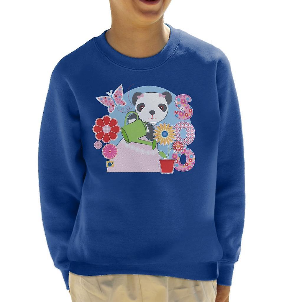 Sooty Soo Watering Flowers Kid's Sweatshirt Royal Blue Small (5-6 yrs)