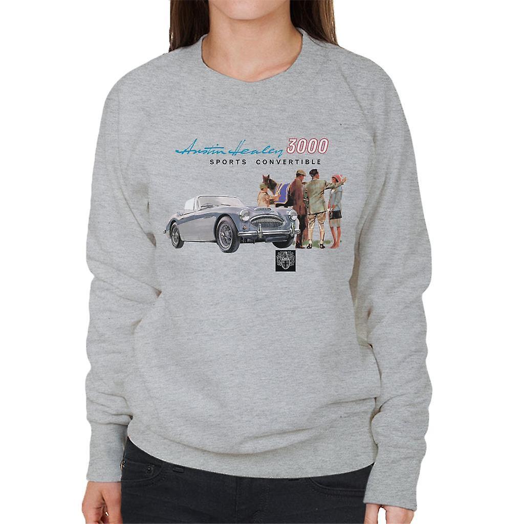 Austin Healey 3000 Sports Convertible British Motor Heritage Women's Sweatshirt Heather Grey Medium