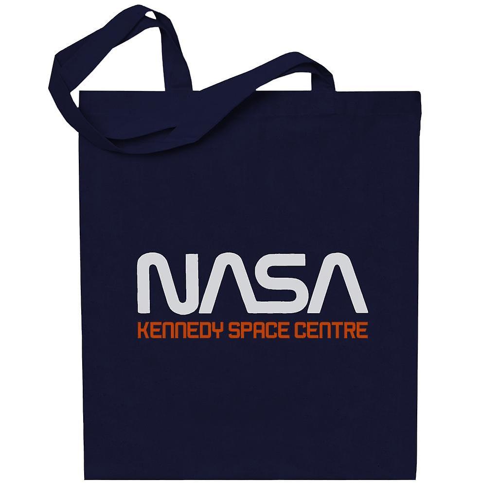 NASA Kennedy Space Centre Rocket Text Totebag Navy Blue 38 x 42 cm