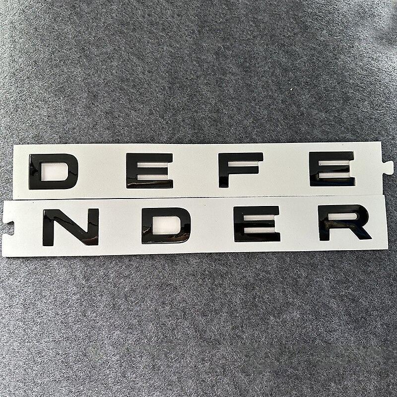 Car Badge 3d ABS Logo Defender Letters Car Front Hood Emblem Trunk Decal For Land Rover Defender Sticker 2020 2021 2022 2023 Accessories Front Glos...