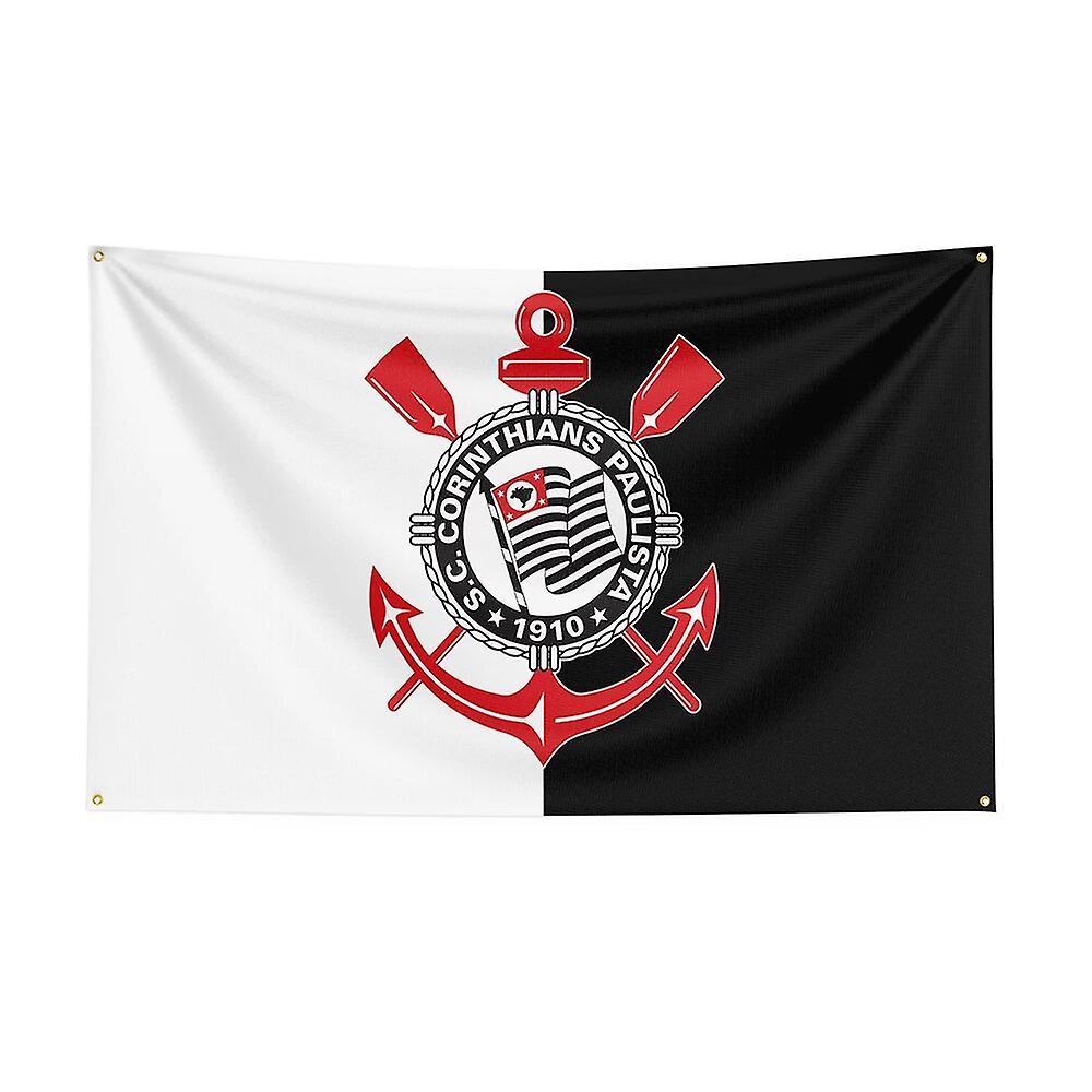 Qian 3x5 Sport Club Corinthians Paulista Flag Polyester Printed Racing Sport Banner For Decor 1 E 60 x 90cm