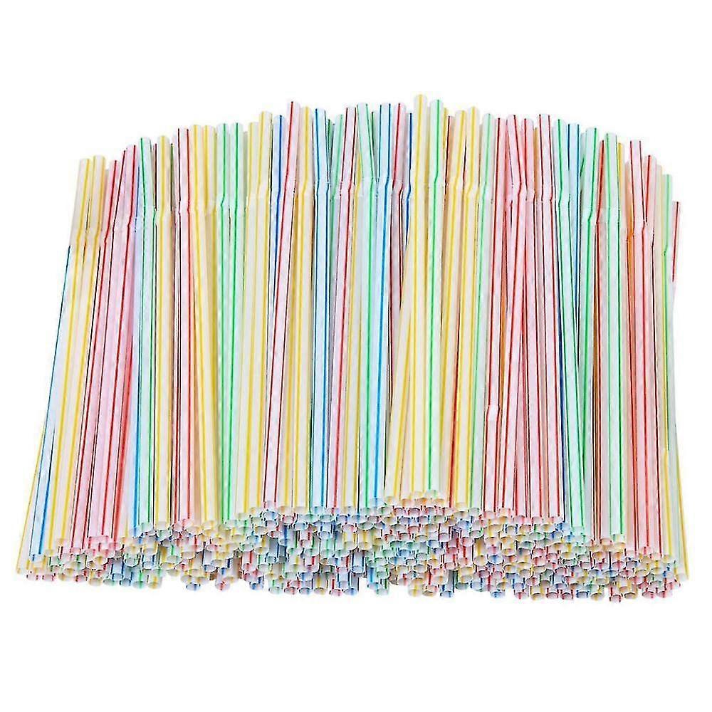 Unbrand 200pcs Plastic Drinking Disposable Straws 8 Inches